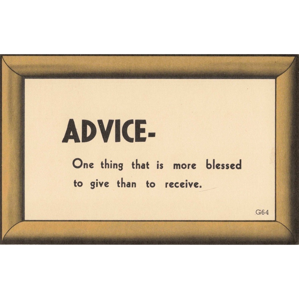 Vintage Blair Distributing Co Camdenton MO Advice Humorous Postcard G64 - Picture 1 of 2